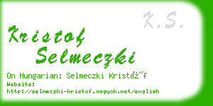 kristof selmeczki business card